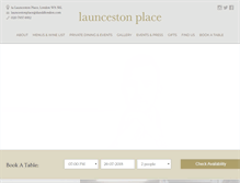 Tablet Screenshot of launcestonplace-restaurant.co.uk